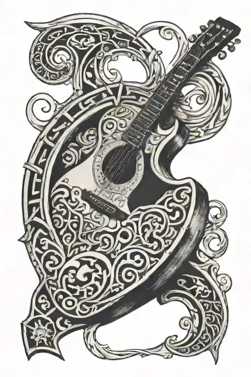 Horseshoe With Guitar Inside