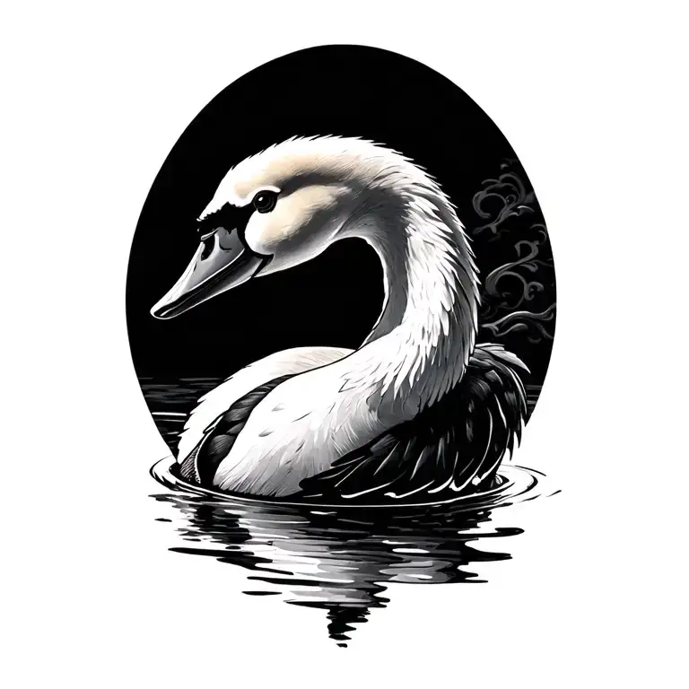 Swan With Clown Collar