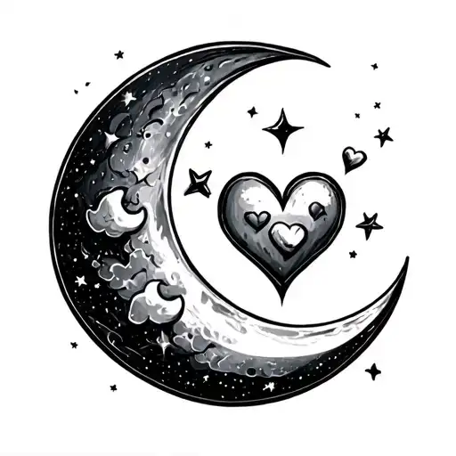 Kids Heart Symbolizing Love You To The Moon