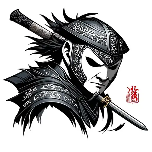 Samurai With Mask