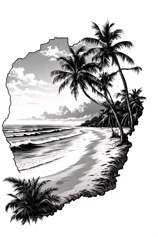 North And South Carolina Beach Scene