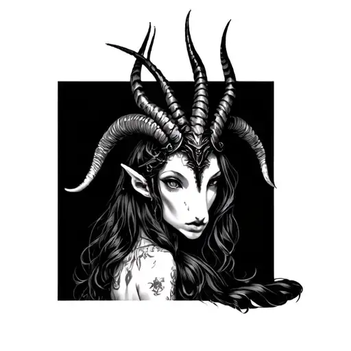 Goth Capricorn Girl Ribs