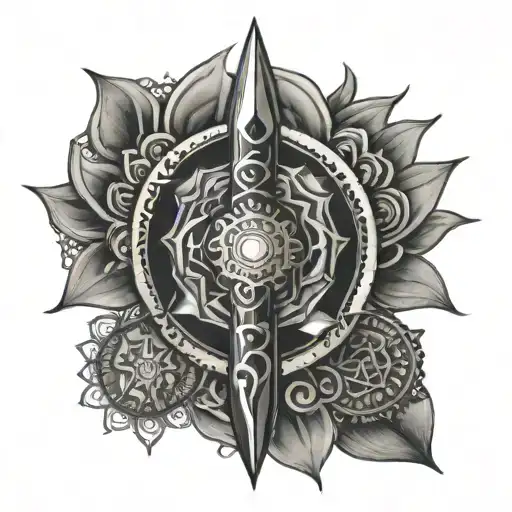 7 Chakra Symbols Vertical Sword