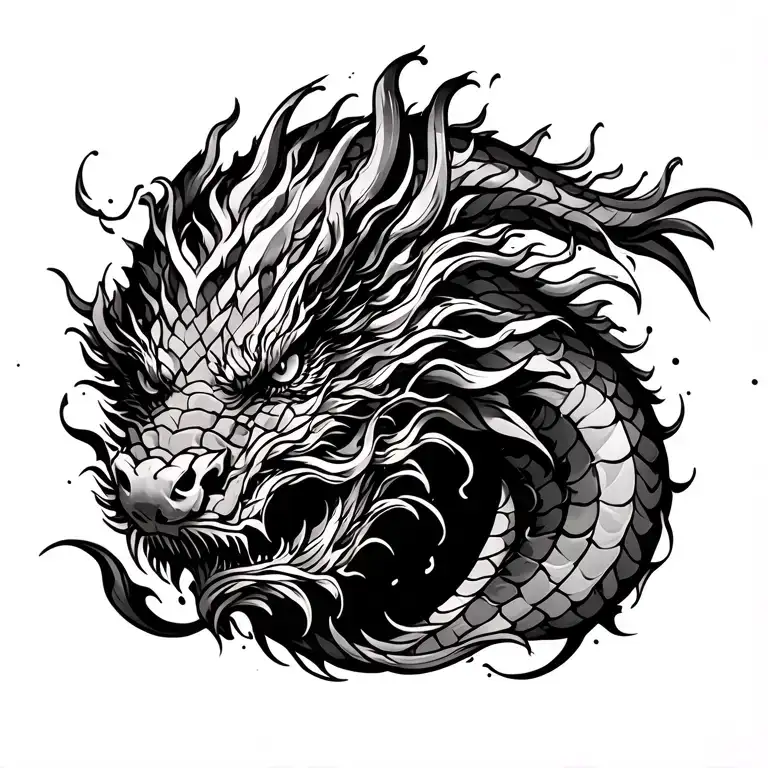 Japanees Dragon Tattoo On Back