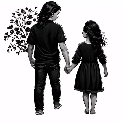 Father And Daughter Holding Hands