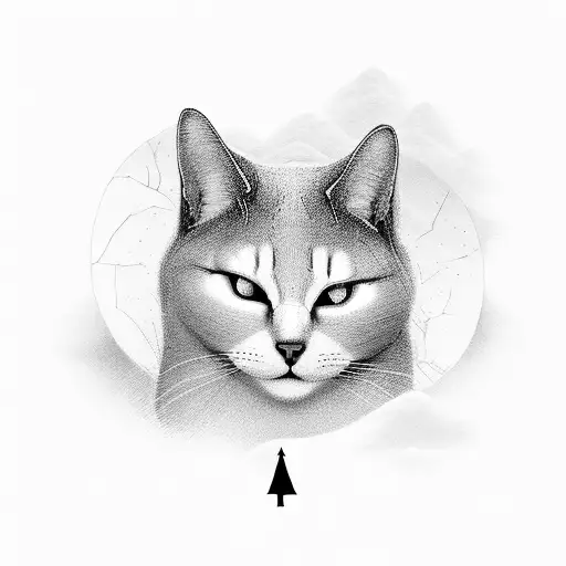 A Serene Forest With A Hidden Cat Silhouette