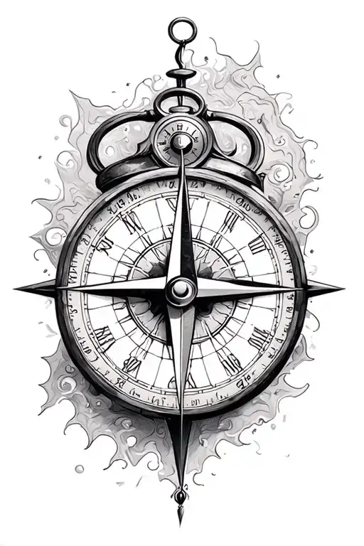 Map Compass And Clock Embedded