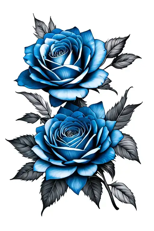 Blue Rose And Water Lily Flowers