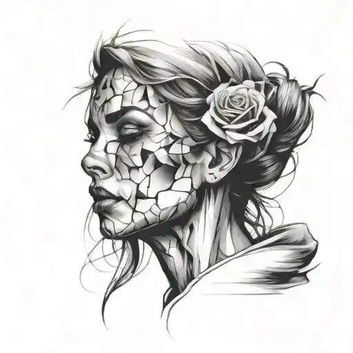 Broken Woman Face Merged