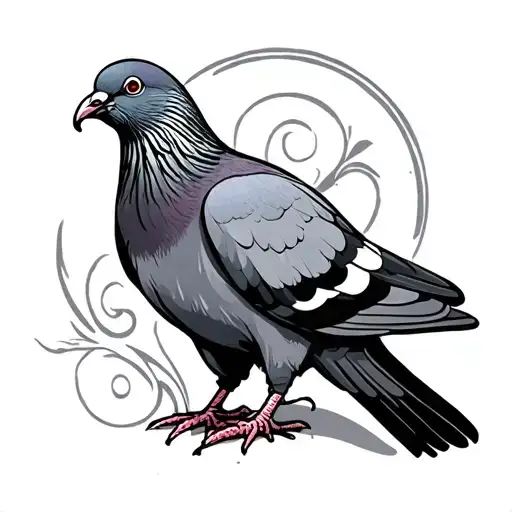 Goth Pigeon Sitting