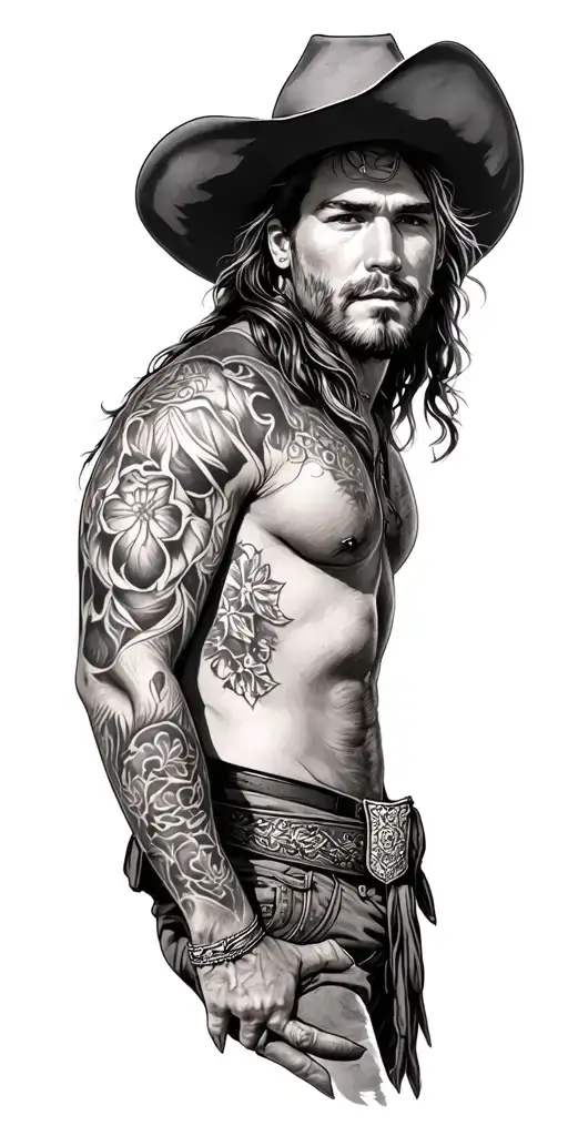 Montana Native With Western Cowboy