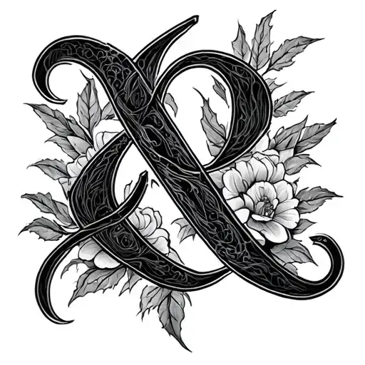 A And Lettering Tattoo Design