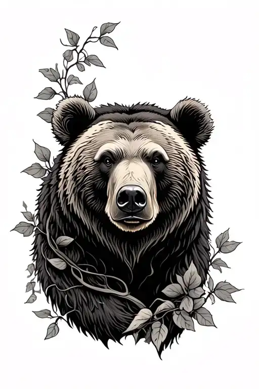 Grizzly Bear And Vines Wrapping