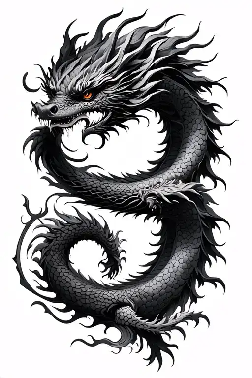 Snow Flake Fineline Chinese Dragon