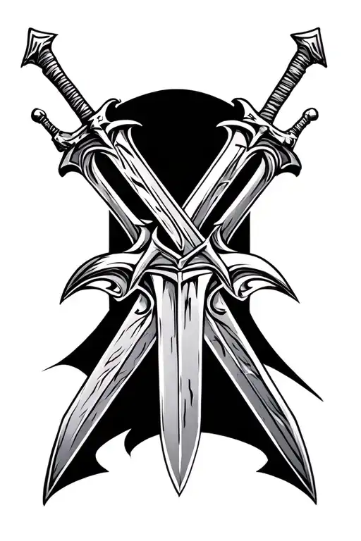 Norse Swords Crossed With Spear And Sword