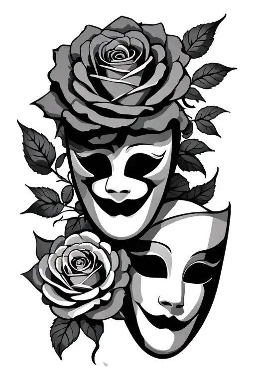 Drama Masks Rose