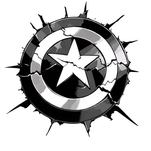 Captain America With Broken Shield From Endgame Assemble
