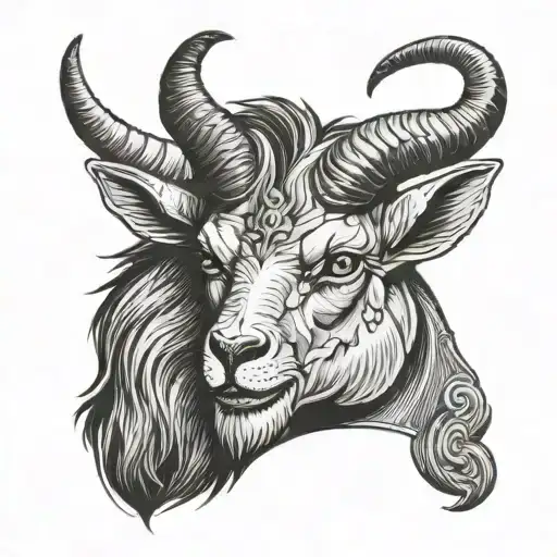 A Demon Whispering Into The Ear Of A Goat