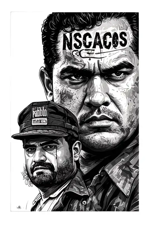 Prison Break Fox Rover Tower And Pablo Escobar Face With Writing Narcos