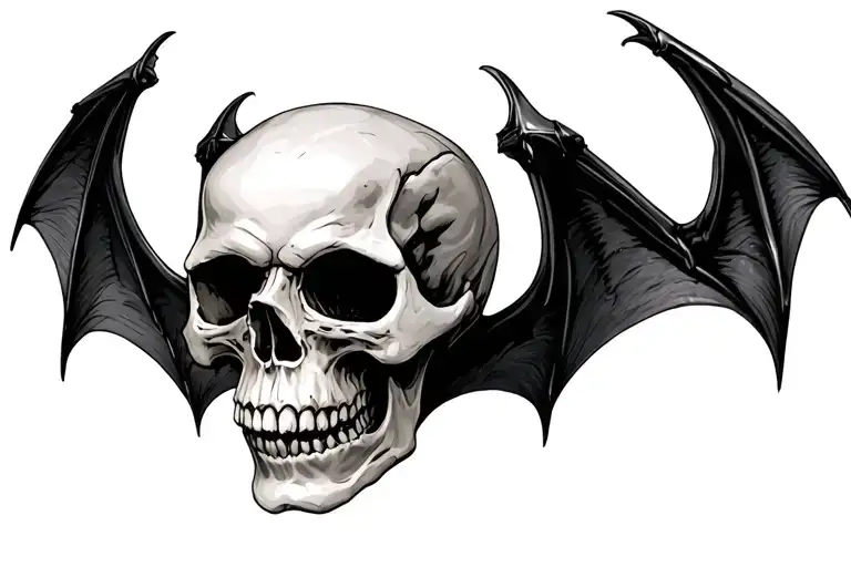 Skull With Bat Wings