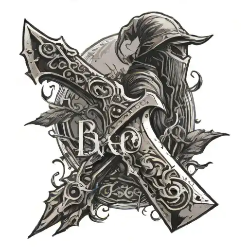 Saw Cleaver From Bloodborne Moon Rune Surrounded