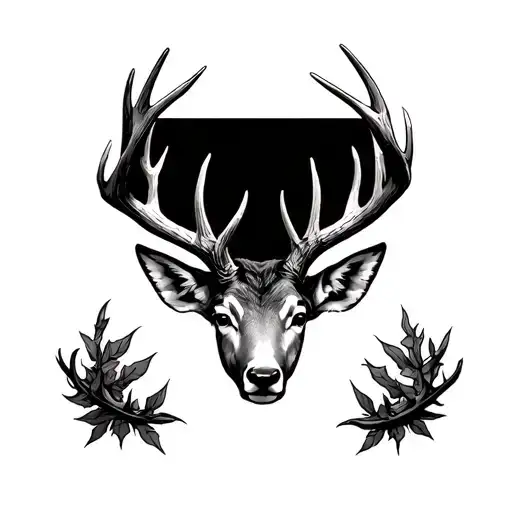 Cardnial On Deer Antlers