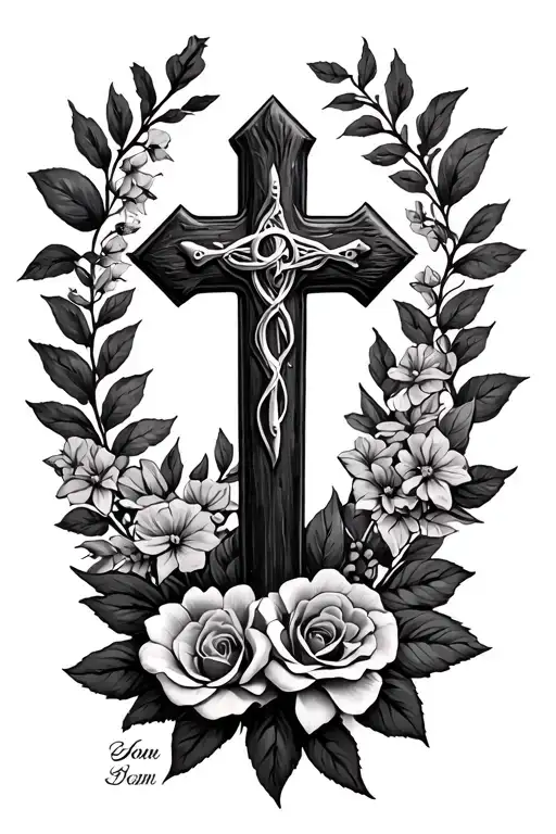 Cross With Remembrance Of My Dad Memorial Piece