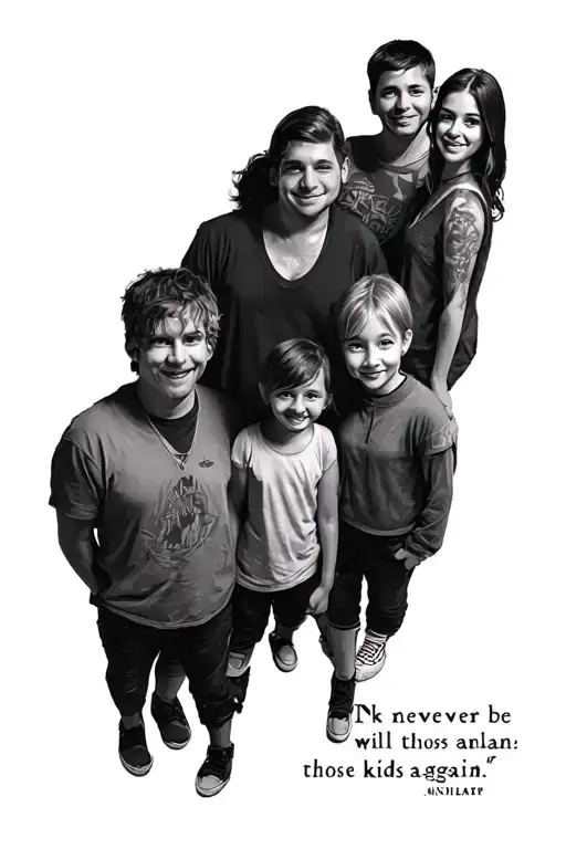 Mockup Of 5 Friends With Quote Will Never Be Those Kids Again