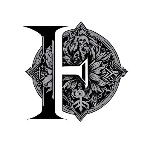 Letter E With Virgo Zodiac Sign