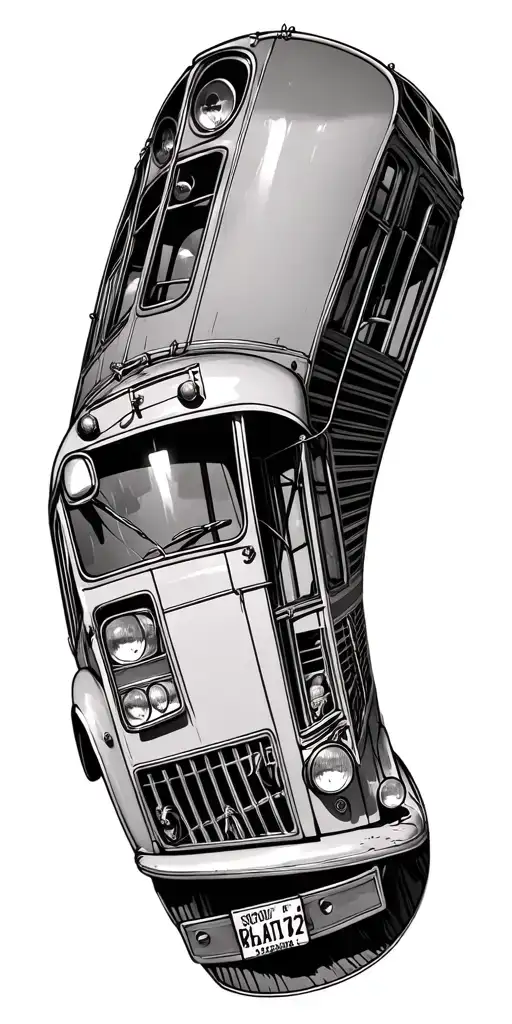 School Bus On A Farm