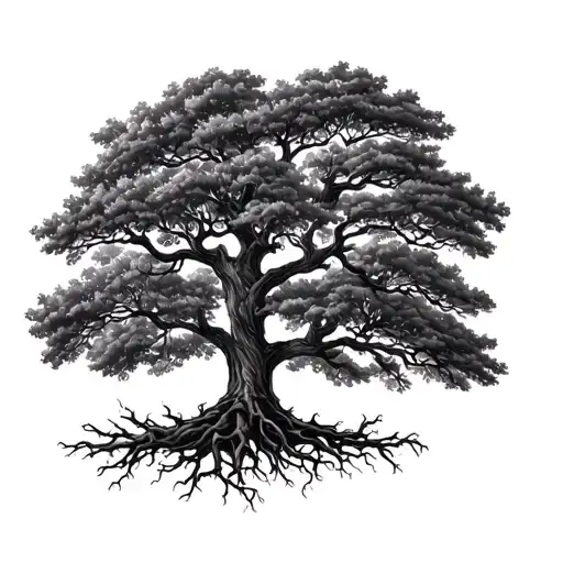 Oak Tree With Roots