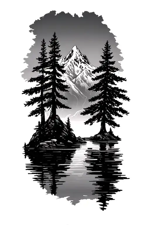 Outdoor Mountain Lakes Trees