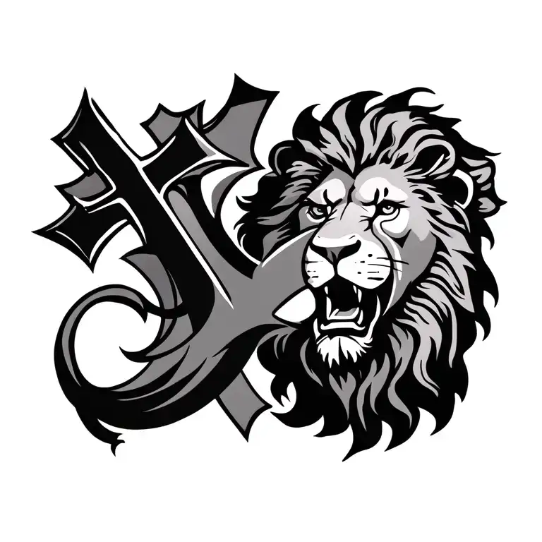 Lion And Cross