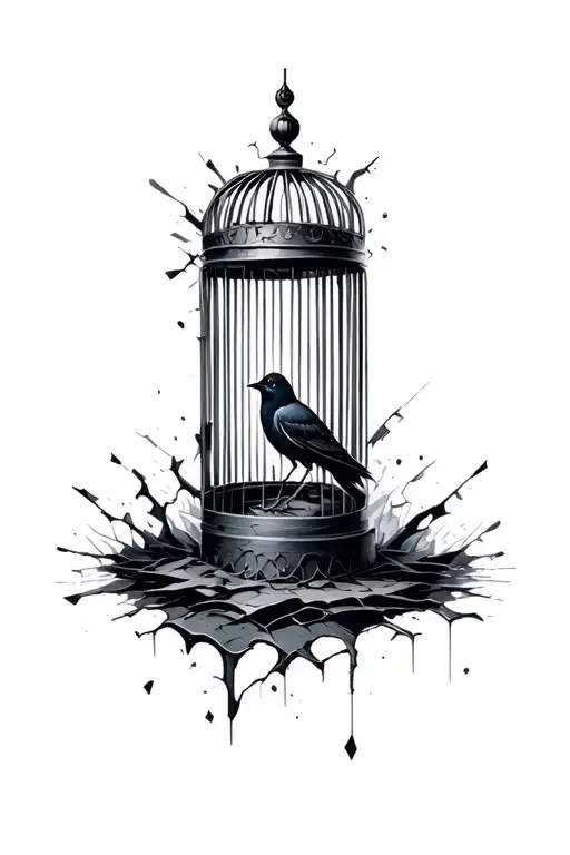 Open Bird Cage Shattered