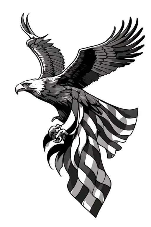 Patriotic Eagle And American Flag Intertwined Sleeve