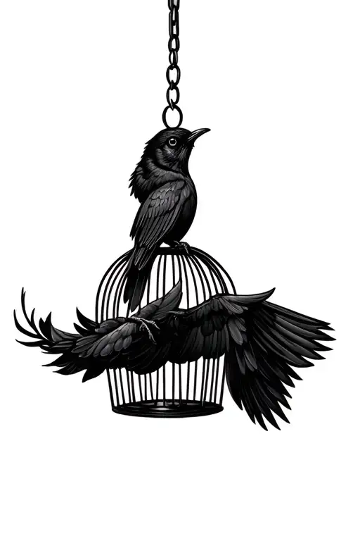 Bird Escaping From Cage