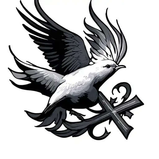 Fire Dove And Cross