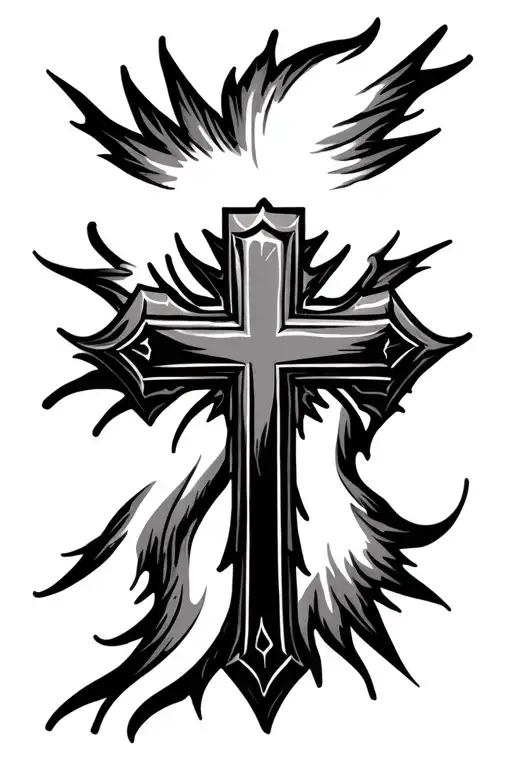 Roman Cross With Rays