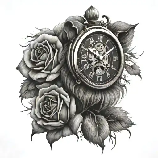 Lion Roses Clock Antebrazo