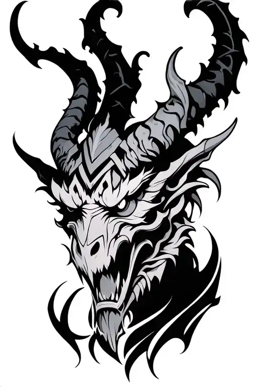 Ornamental Demon Tattoo Design