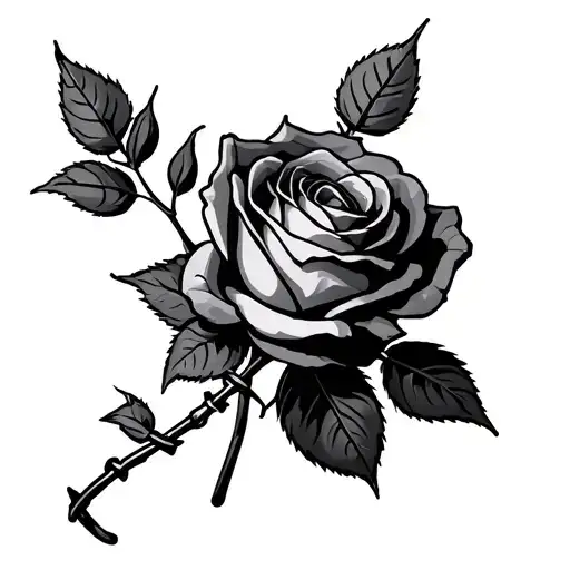 Rose With Barb Wire Wrapped