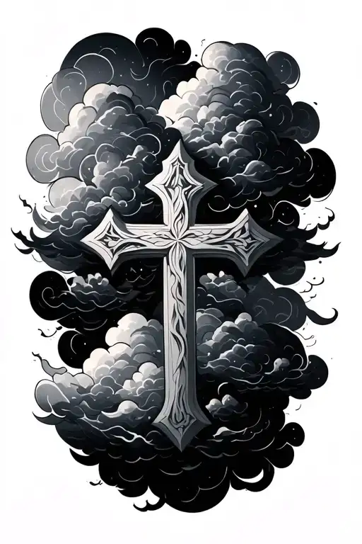 Clouds Floating And Cross