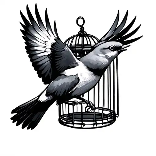 Bird Flying Out Of Cage