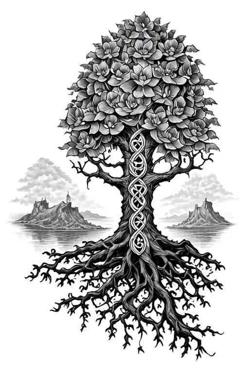 Celtic Half Sleeve Featuring Tree Of Life