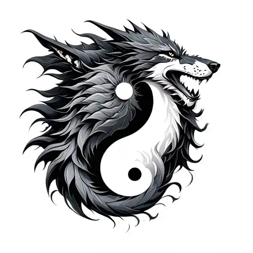 Same Animal Different Beast Wolf An Dragon Yingyang