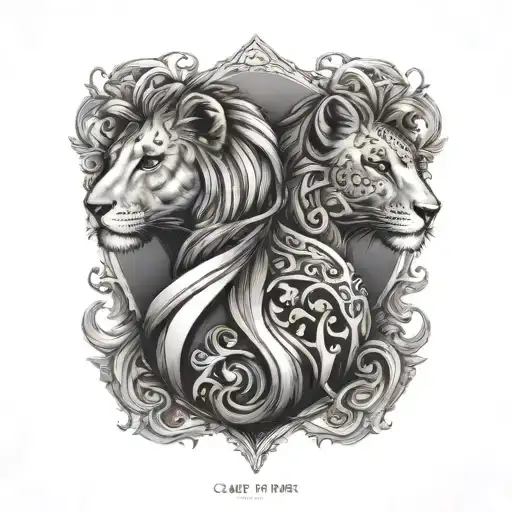 Couples Tatoo With Capri Leo Zodiac Signs