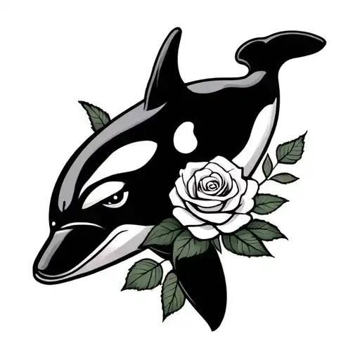 Tlingit Killer Whale Holding A Rose
