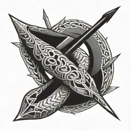 Arrow With Snake Coiled Around The Shaft