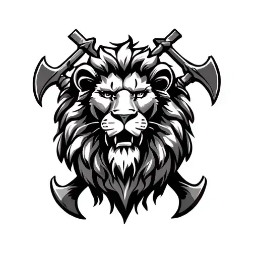 Lion With Crossed Axes Teibal