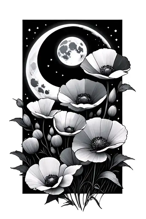 Full Moon Willow Poppies